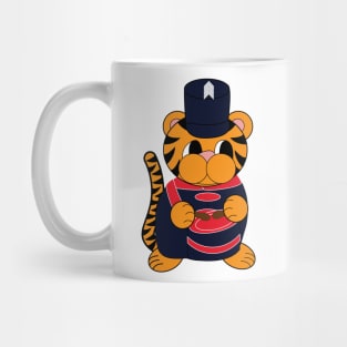 Marching Band Tiger Drum Navy Blue and Red Mug